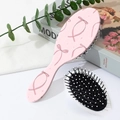Détails de la brosse à cheveux rose avec motifs de nœuds et picots de massage du cuir chevelu - Style Nœud de Ruban Rose (B)
