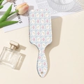 Spazzola per capelli con stampa floreale, impugnatura ergonomica e design vintage chic - Bianco Rosa Floreale (B)