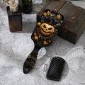 Spazzola per capelli Halloween con zucca 3D, pipistrelli e decoro di foglie - Stile Zucca in Rilievo 3D (QNS3107-A)