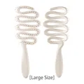 Grande spazzola per capelli traforata color crema per massaggio del cuoio capelluto e volume - Bianco / Grande