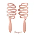 Pink S-curve vented hair brush for scalp massage and volumizing hair styling large size - Pink / Large