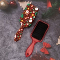 Set di spazzole per capelli natalizie con stampe festive di Babbo Natale e pupazzo di neve - Stile con Stampa Babbo Natale (B)