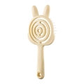 Cute cream yellow rabbit hairbrush with hollow spiral design for scalp massage - Cream Yellow