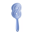 Spazzola per capelli a spirale blu lavanda con manico lungo ergonomico su fondo bianco - Azzurro