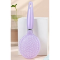 Lavender purple air cushion massage hairbrush with ergonomic handle and hanging hole - Purple