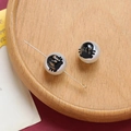 Macro shot of Halloween white ghost pearls with RIP print and metal pin for DIY jewelry - Ghost Tombstone RIP (13#) / 1 Piece
