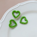 Grass green heart-shaped metal carabiner spring snap hooks for DIY keychains and bags - 52# Small Heart (Single)