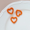 Three bright orange heart-shaped spring ring clasps for DIY jewelry and keychains - 53# Small Heart (Single)