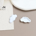 Detailed macro view of white cloud-shaped alloy charms with top loops for DIY jewelry making - White Cloud (2#)