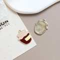 Macro detail of enamel jam jar pendant with honeycomb texture metal back for DIY jewelry - Jam Jar (5#)