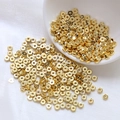 Detailed view of 14k gold-plated hexagonal spacer beads for DIY jewelry making - Hexagonal Style / 10 Pieces/Pack (4mm) / 18K Gold