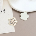 Detailed close-up of brown and white flower alloy pendants for DIY handmade jewelry crafts - Coffee Flower (8#)