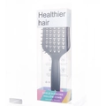 Black hollow shield hairbrush for scalp massage in premium clear plastic gift box - With Box / Black