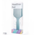 Ergonomic cyan blue vented hairbrush in retail packaging for styling and scalp massage - With Box / Cyan Blue