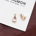 Detailed view of colorful teardrop zircon pendants with gold plated bezel setting - Style 1 (1#)