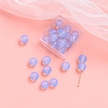 Macro view of lavender translucent bubble glass beads with central drill hole for DIY jewelry - 4# / Dreamy Blue