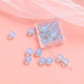 Detail of light blue bubble jelly glass beads showing translucent texture and round shape - 5# / Light Blue