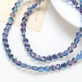 Blue-purple gradient crystal heart beads with iridescent coating for DIY jewelry making - 1 Strand (Approx. 86 Beads) / 7# Dark Blue