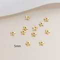 Close-up of 5mm gold star-shaped metal beads for DIY jewelry making and necklaces - Gold Hollow Pentagram (2#5mm)