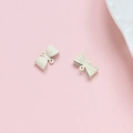 Detail van crèmekleurige strik sieraden connectoren met twee lussen voor DIY - 4# Crèmewitte Strik