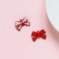 Detail van rode strikvormige legering hangers voor DIY sieraden met sterpatronen en mat - 5# Rood Witte Ster Strik