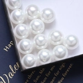 Single-hole white round faux pearl beads in a black gift box for DIY jewelry making - Style 7 / 1 Piece (14mm) / White