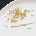 Vue macro détaillée de perles d'espacement dorées de 2,5 mm pour bijoux DIY - 2.5mm / Or 14 carats