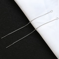 Detail of silver-plated copper ear wire chain with S925 needles for DIY jewelry making - Silver Style