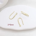 Macro shot of gold-plated 925 silver earring hooks for DIY jewelry making, 2x9mm - Minimalist Small (2x9) / 14K Gold