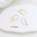 Macro shot of 2x16mm gold-plated earring hooks for DIY jewelry making accessories - Standard Large (2x16) / 14K Gold