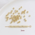 Vue détaillée de perles d'espacement de 3mm plaquées or avec texture verticale - Or 14K (1#) / 3mm (50 Pièces/Paquet) / Or