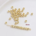 Detalle de cuentas texturizadas de 4mm bañadas en oro de 14k con surcos para joyería - Textura Espiral (4#) / 4mm (Paquete de 50 Unidades) / Oro de 14K