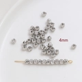 Detalle de cuentas espaciadoras plateadas de 4mm con textura en espiral para joyería DIY - Textura Espiral (6#) / 4mm (Paquete de 50 Unidades) / Oro blanco