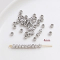 Vue détaillée de perles en cuivre argenté 4mm texturées pour création de bijoux - Style Or Blanc (6#) / 4mm (Paquet de 50 Pièces) / Or blanc