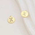 Macro detail of gold-plated letter X pendant with sparkling cubic zirconia inlay - Letter X / Gold