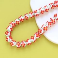 White glass beads with colorful floral patterns for DIY handmade jewelry bracelets - 1# White/Clear
