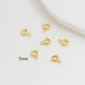 Primer plano detallado de cierres de reasa de 5mm bañados en oro 14k para joyas - Oro de 18K / Extra Pequeño (2#5mm)