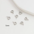 Primer plano de cierres de reasa de 5mm en plata para la creación de joyas DIY - Oro blanco / Extra Pequeño (3#5mm)