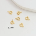 Vista macro de cierres de reasa de 5,5mm bañados en oro de 14k para joyería DIY - Pequeño (5#5.5mm)