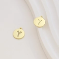 Macro detail of gold-plated letter Y pendant with cubic zirconia on white display - Letter Y / Gold