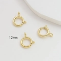 Detalle de cierres de resorte de 12mm bañados en oro 14k para joyería DIY - Extra Grande (16#12mm)