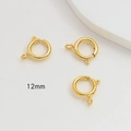 Detalle de cierres de resorte de 12mm bañados en oro 14k para joyería hecha a mano - Extra Grande (17#12mm)