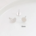 Detail of 6mm flat disc earring studs with S925 silver needles for DIY jewelry making - 6mm / White Gold