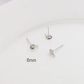 6mm Silber-Ohrstecker mit Schale und Öse für DIY-Schmuck und Perlenfassung - 6mm Schalendurchmesser / 6mm Platin Farbe