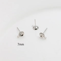 7mm S925 Silber Ohrstecker mit Halbschale und Öse für DIY Schmuckherstellung - 7mm Platin Farbe