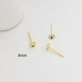 Macro dei perni per orecchini a tazza 4mm in argento S925 placcato oro 14k per gioielli - 4mm / Oro 14K