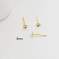 Dettaglio delle basi per orecchini a tazza da 4mm placcate oro 14k per gioielli fai da te - 4mm / Oro 18K