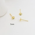 Orecchini a perno tondi 5mm placcati oro 14k con perno in argento S925 per gioielli fai da te - 5mm / Oro 18K