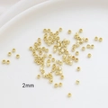 Perles d'espacement de 2mm en cuivre doré facetté pour création de bijoux DIY - Or 14K (10#) / 2mm (50 Pièces/Paquet) / Or