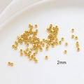 Perles d'espacement 2mm plaquées or avec texture pour la fabrication de bijoux faits main - Or 18K (11#) / 2mm (50 Pièces/Paquet) / Or
